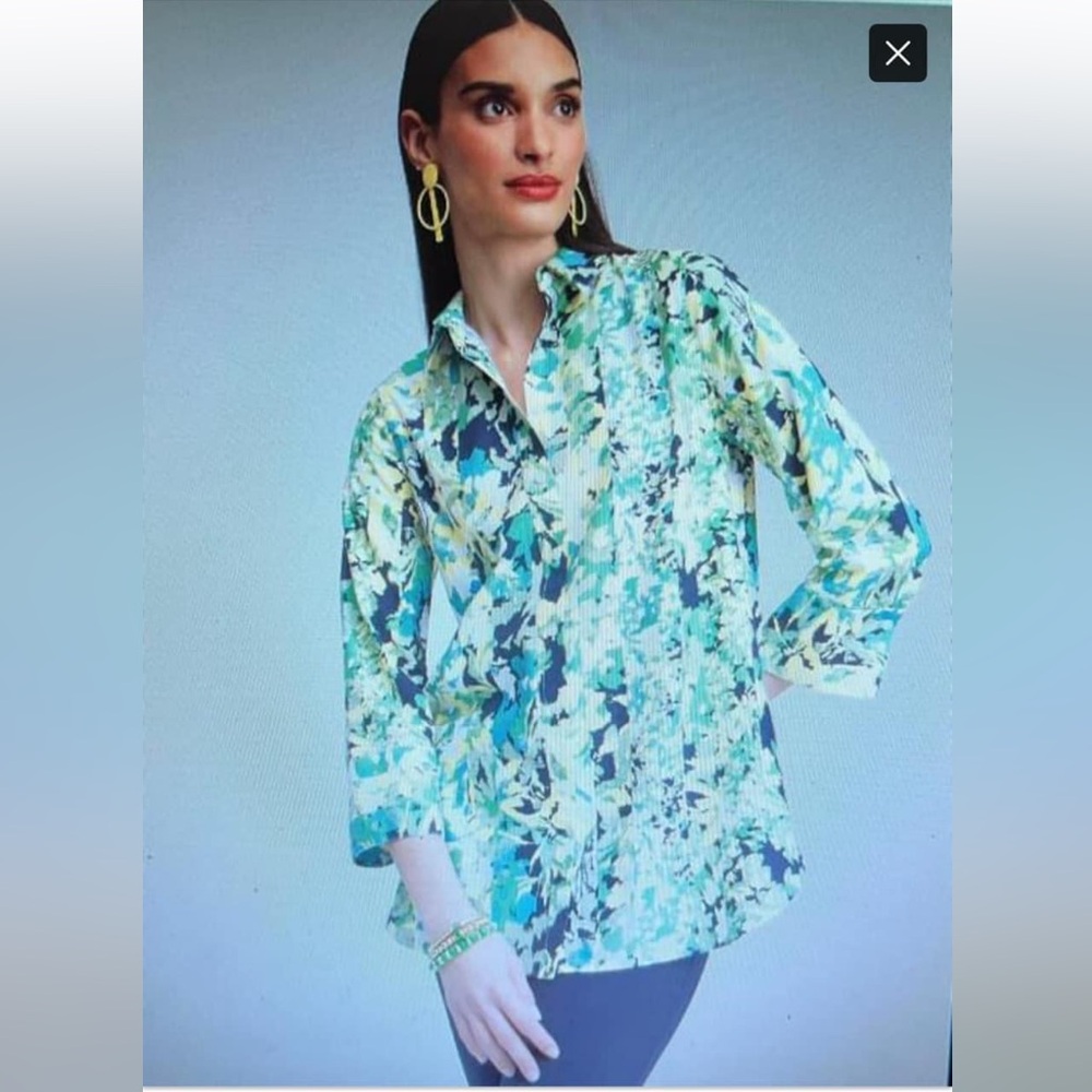 CHICOS ALUCID FLORAL BLOUSE CHICOS SIZE 1.5 WILL FIT MISSES 10. NWT!